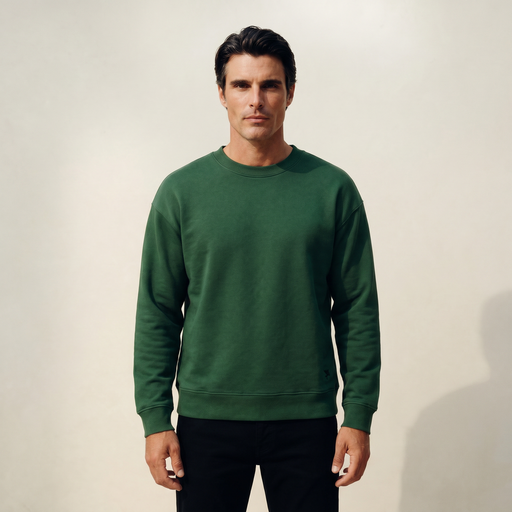 Terry Fleece Pullover model Matteo in Eden