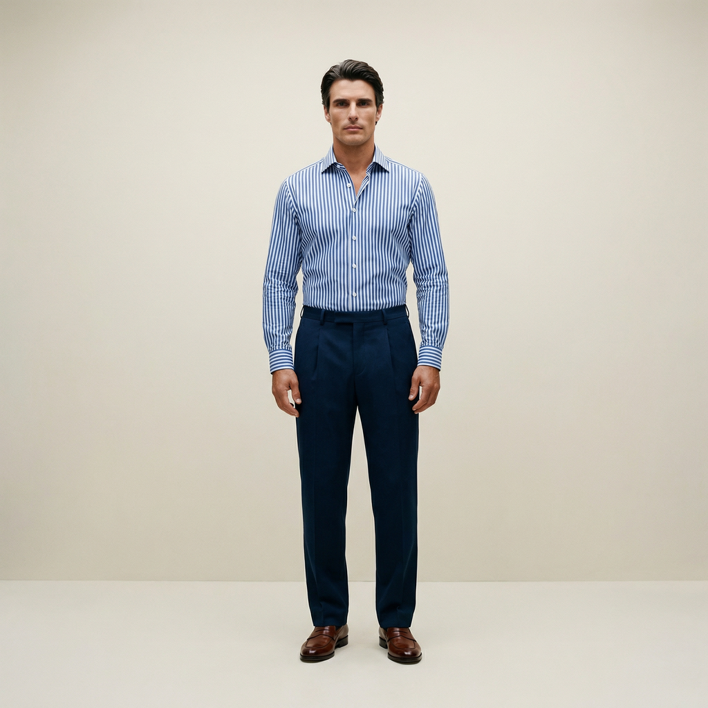 Tags:(6’2" - 180 lbs|Large) Custom shirt tee model Kive in Sky Blue Stripe