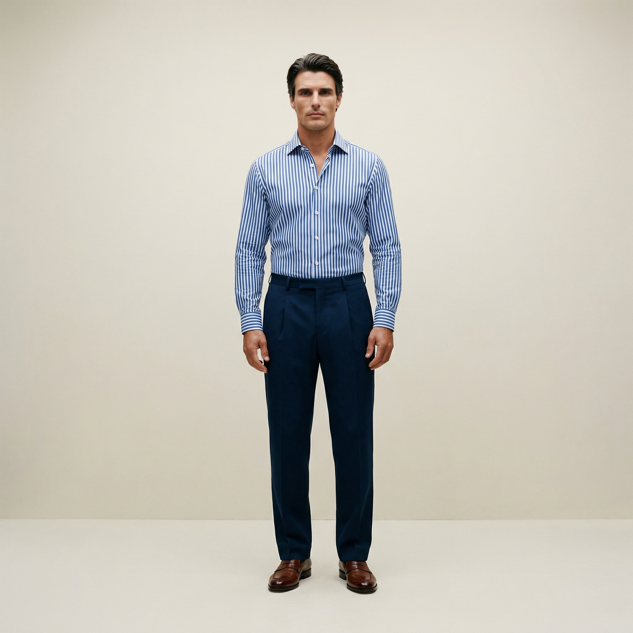 Tags:(6’2" - 180 lbs|Large) Custom shirt tee model Kive in Sky Blue Stripe