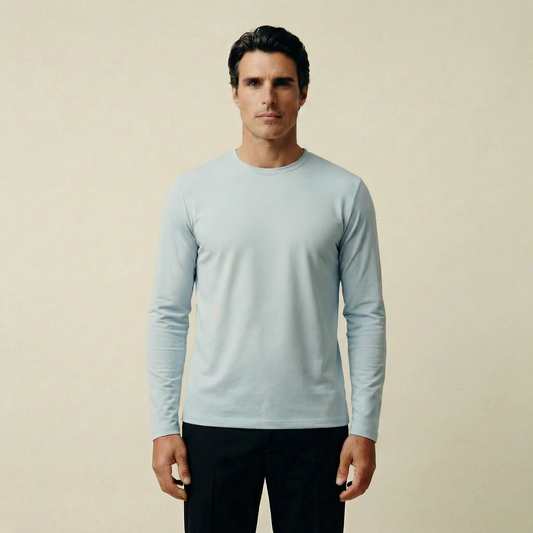 Tags:(6’2" - 180 lbs|Large) Custom t-shirt tee model Kive in Blue Fog