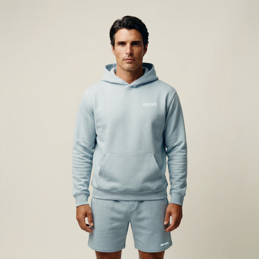 Tags:(6’2" - 180 lbs|Large) Custom t-shirt tee model Kive in Blue Fog