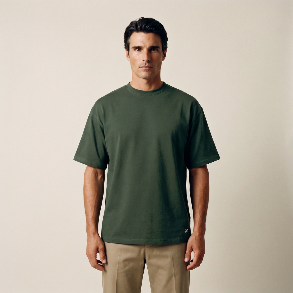 Cumulus oversized t-shirt on a beige background model Kive in Coast