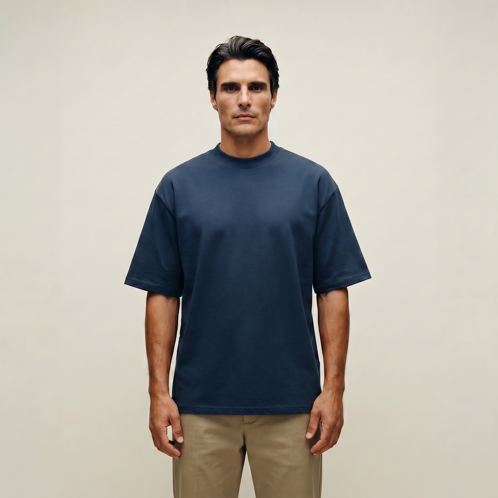 Cumulus oversized t-shirt on a beige background model Kive in Coast