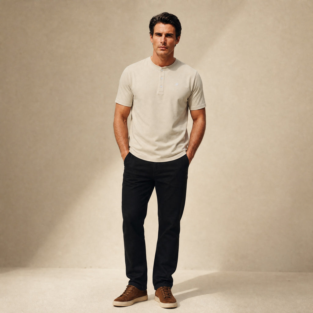 Cumulus Tailored Henley model Matteo in Villa Stone