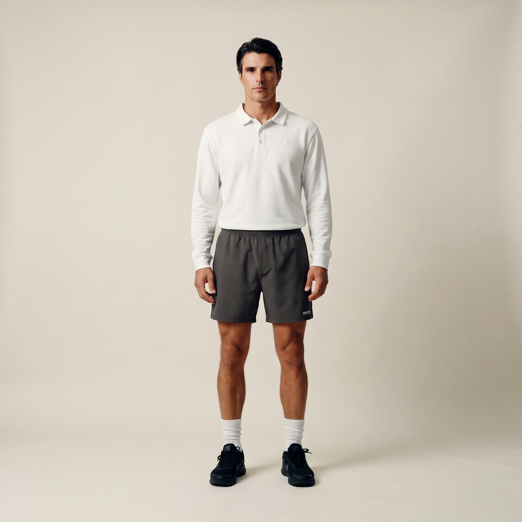 Tags:(Large | 6’2 - 180) Ultralight Nylon Flex Shorts model Kive in Ash