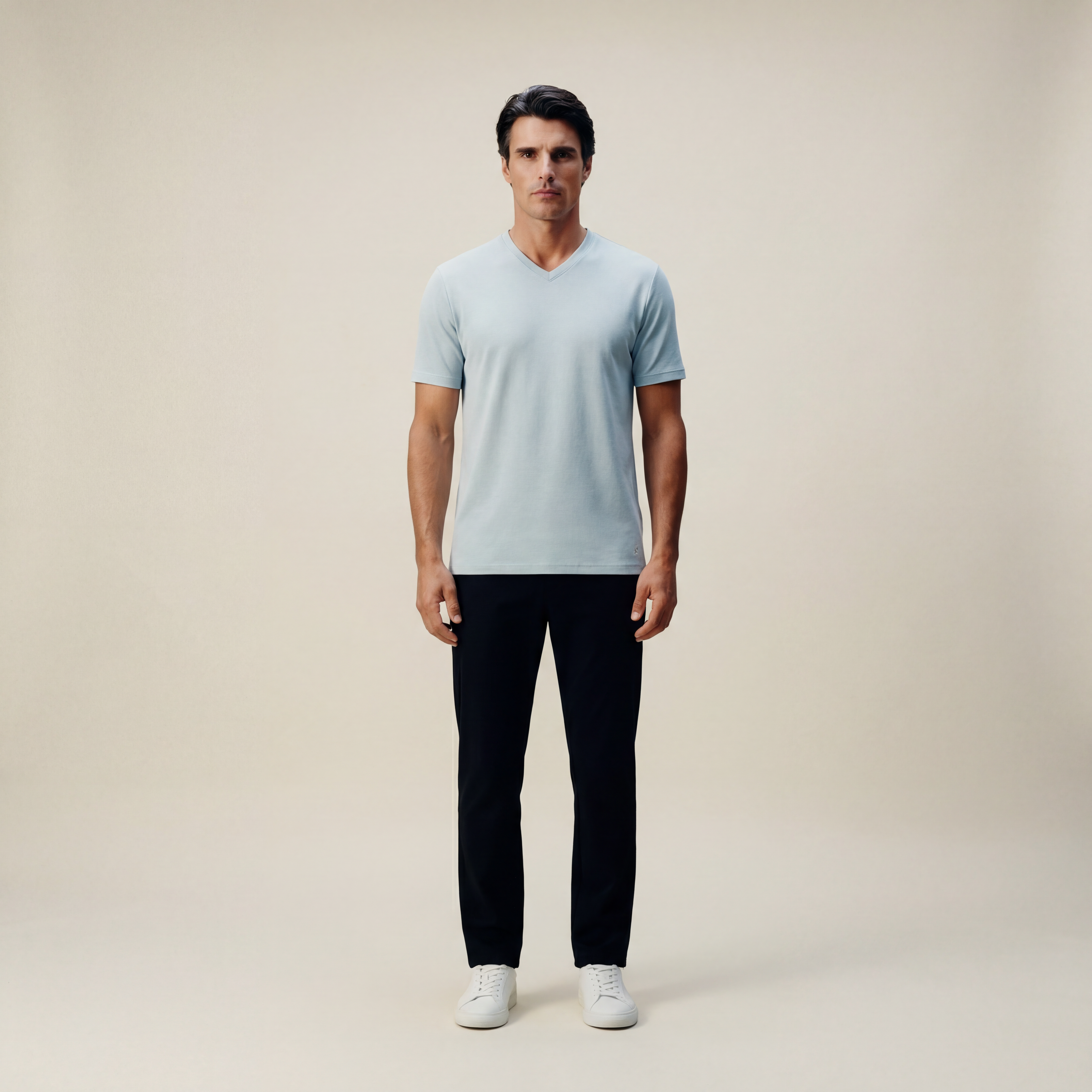 Tags:(6’2 - 180 lbs|Large ) Custom t-shirt tee model Kive in Blue Fog