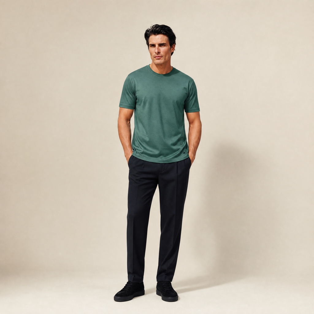 Custom t-shirt model Matteo in Sea Moss