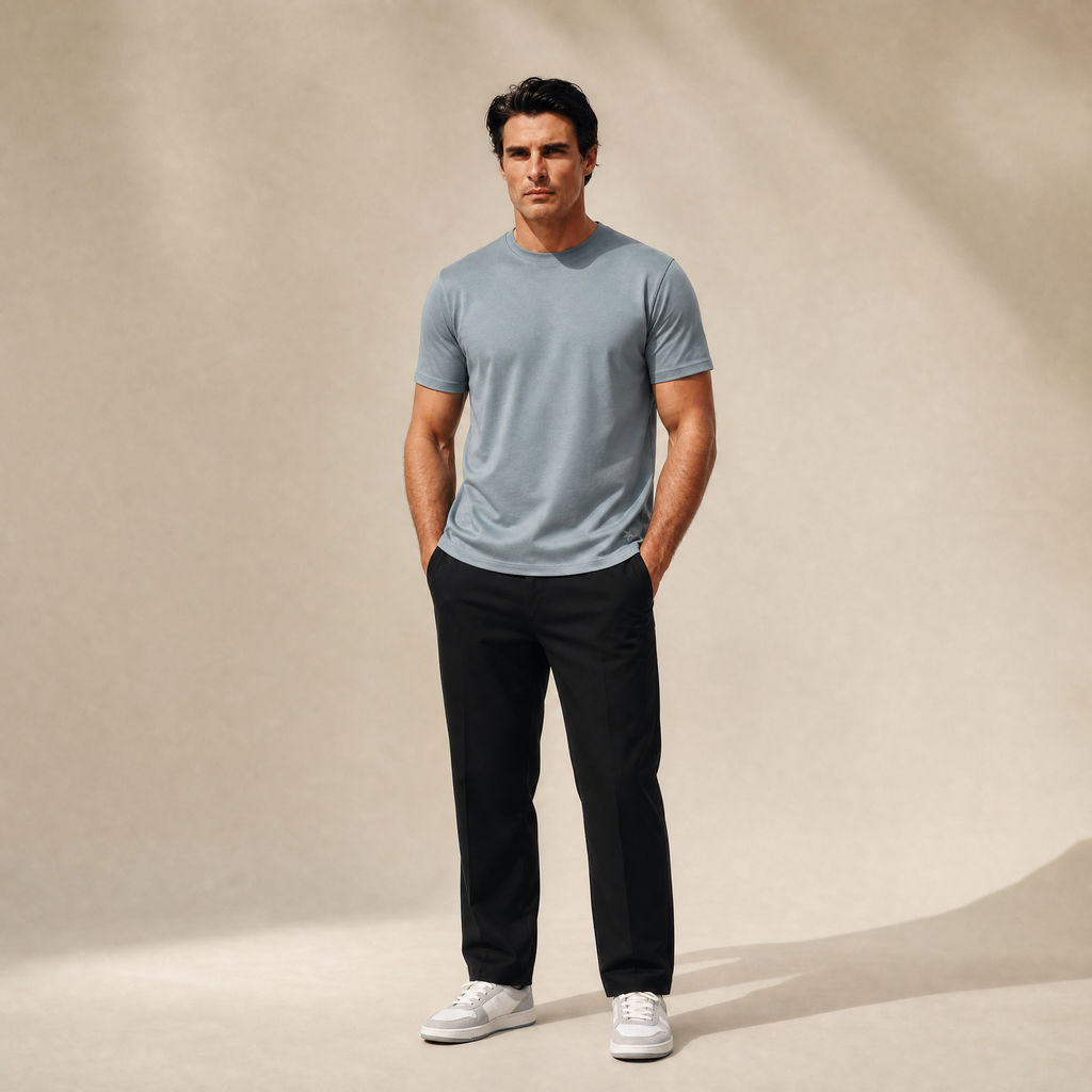 Custom t-shirt model Matteo in Steel