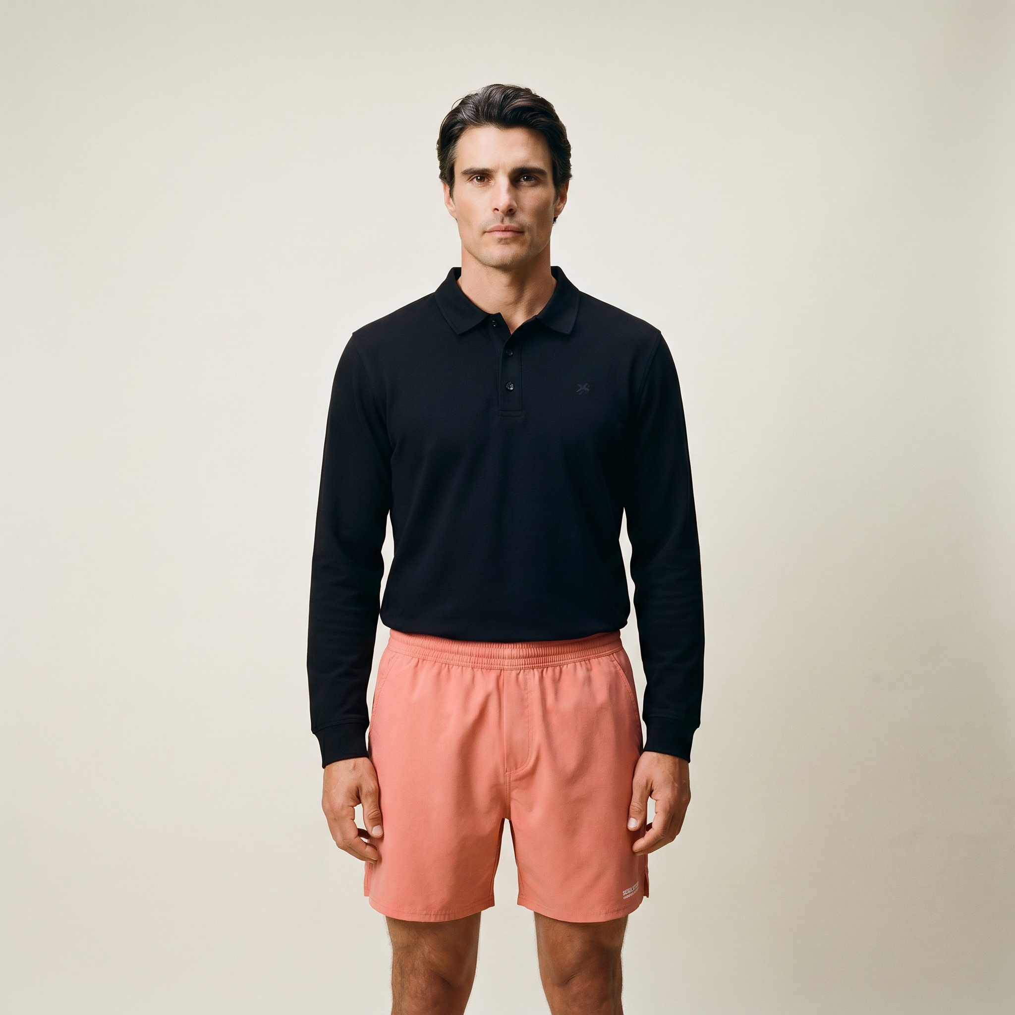 Tags:(Large | 6’2 - 180) Ultralight Nylon Flex Shorts model Kive in Terracotta