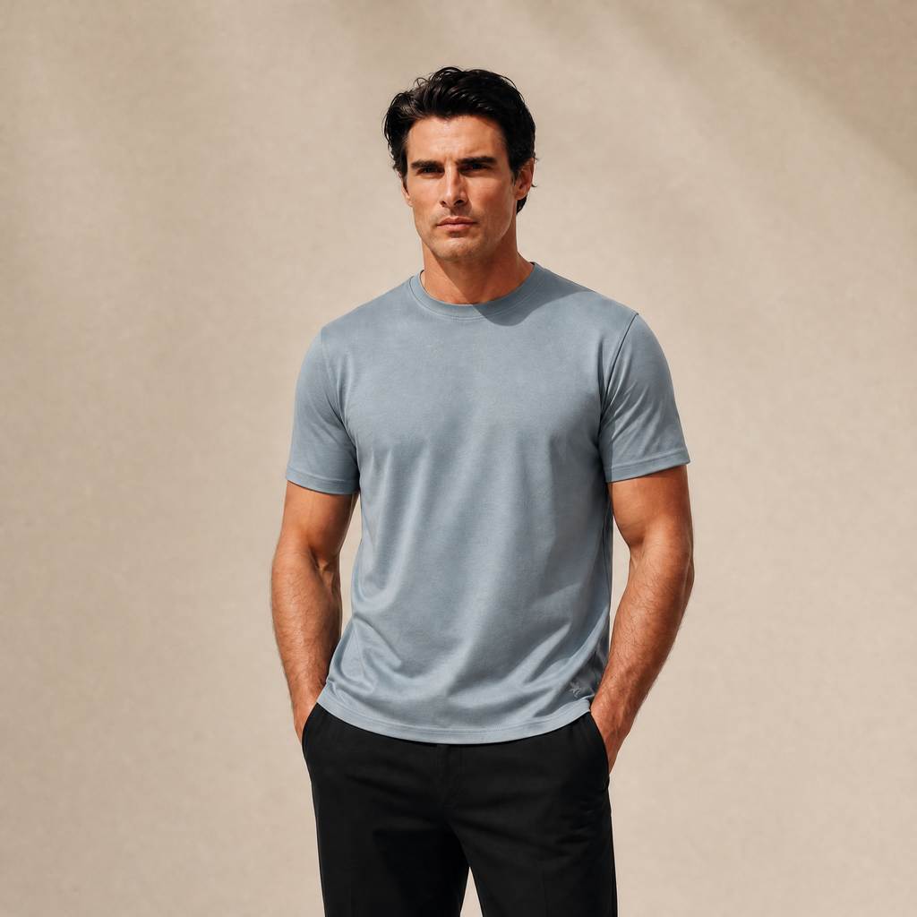 Custom t-shirt model Matteo in Steel
