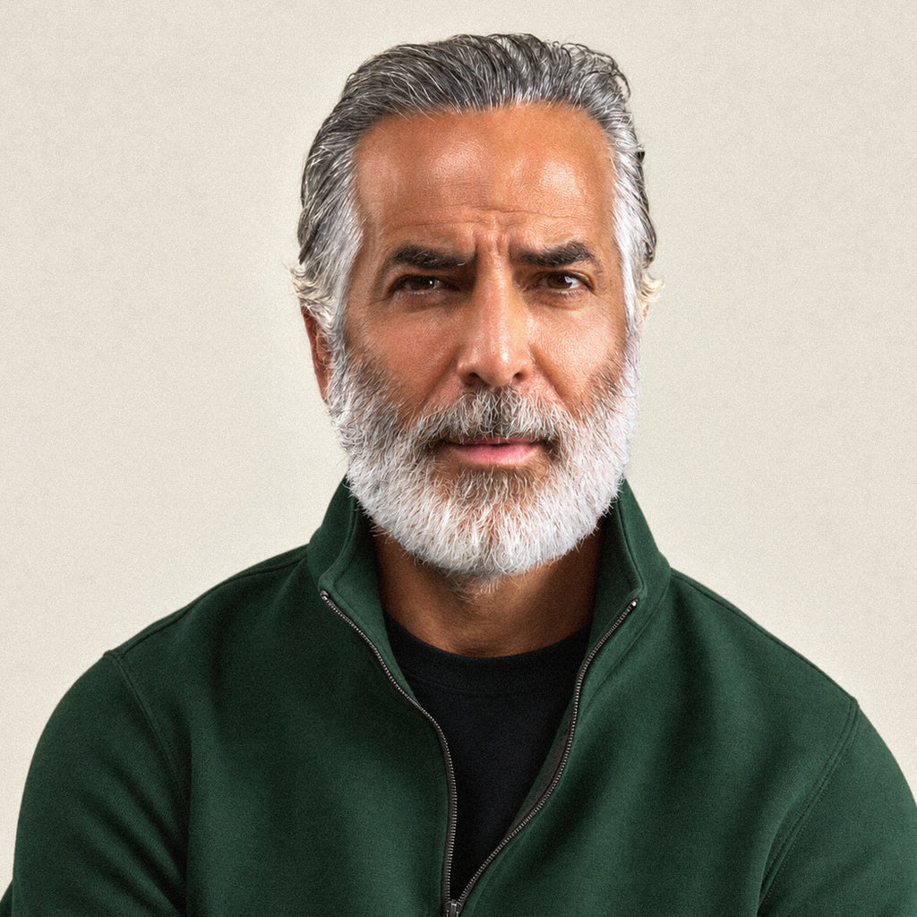 Evening Quarter-Zip model Guillermo in Forest
