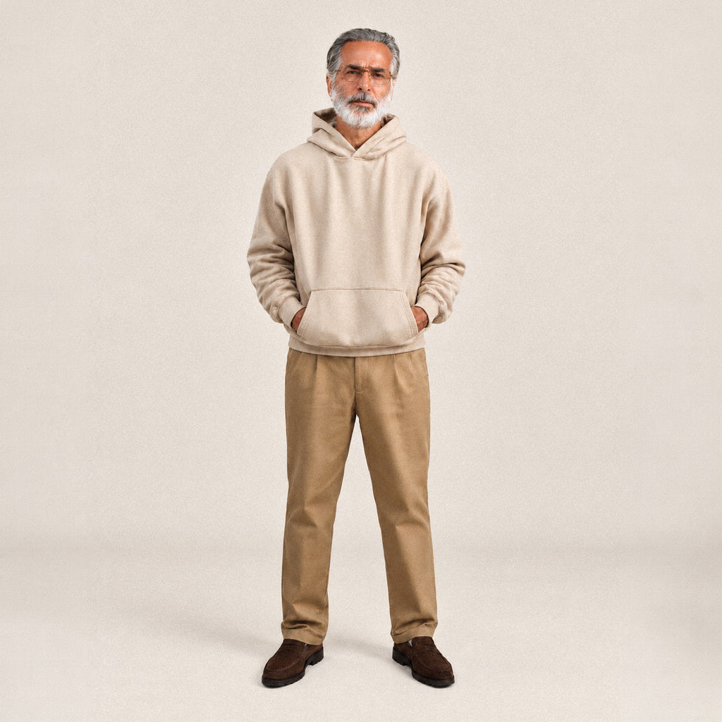 Heavyweight Terry Standard Hoodie model Guillermo in Clay