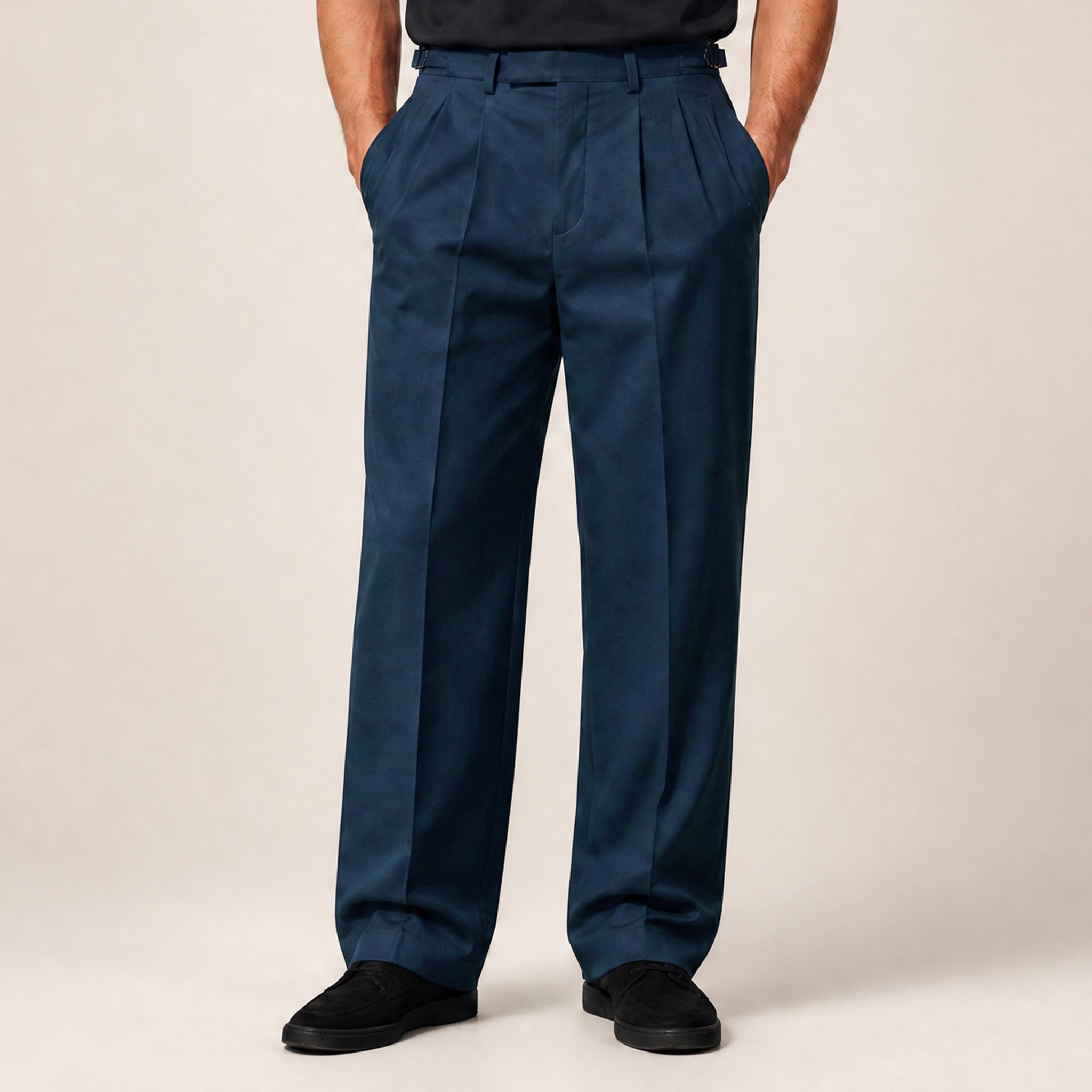 Wide Leg Ford FlexTech Trouser model Matteo in Marina