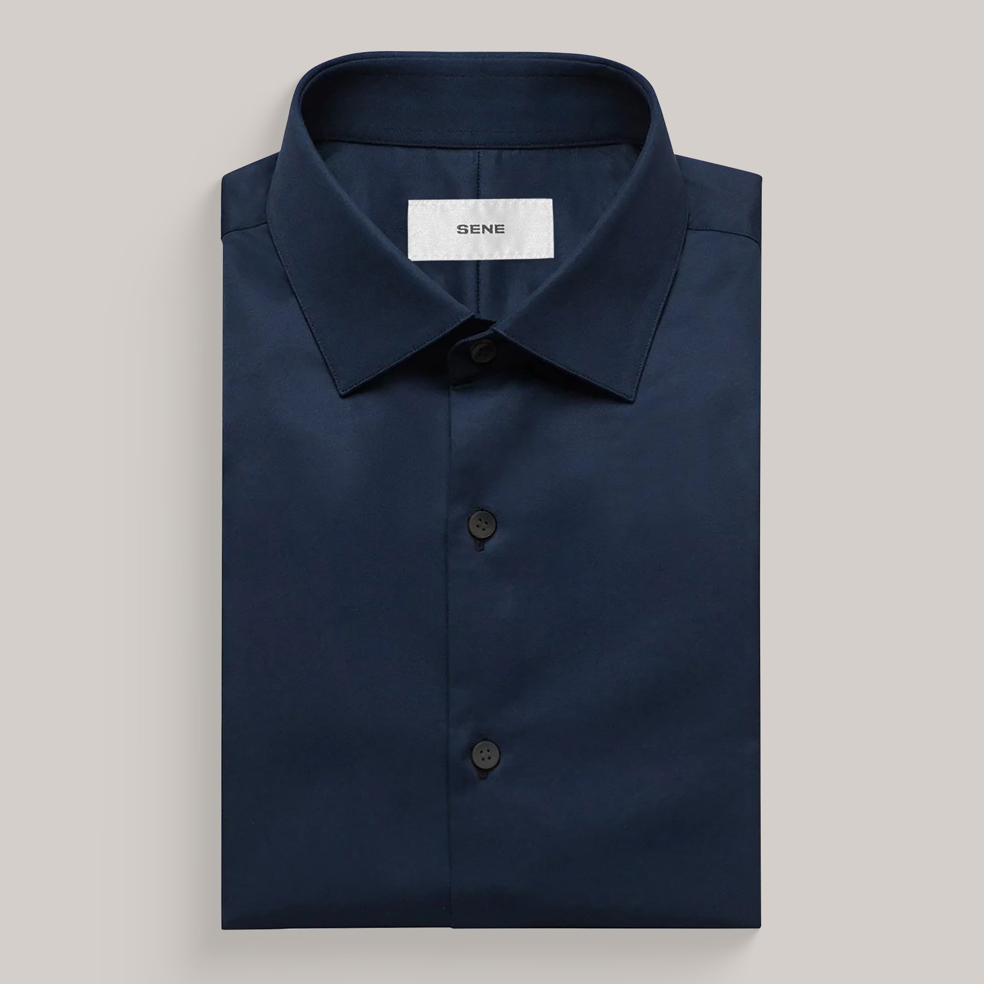 Tags:(Lightweight|Wrinkle-Resistant|Odor-Resistant) Custom Bespoke Spread Collar Shirt model Guillermo in Navy BreezeTech