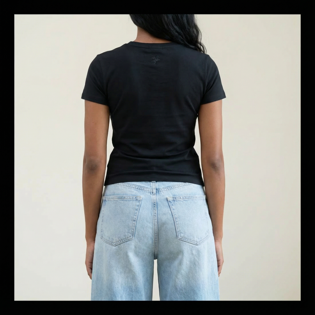 Tags:(Small) Custom t-shirt tee model Melissa in Black