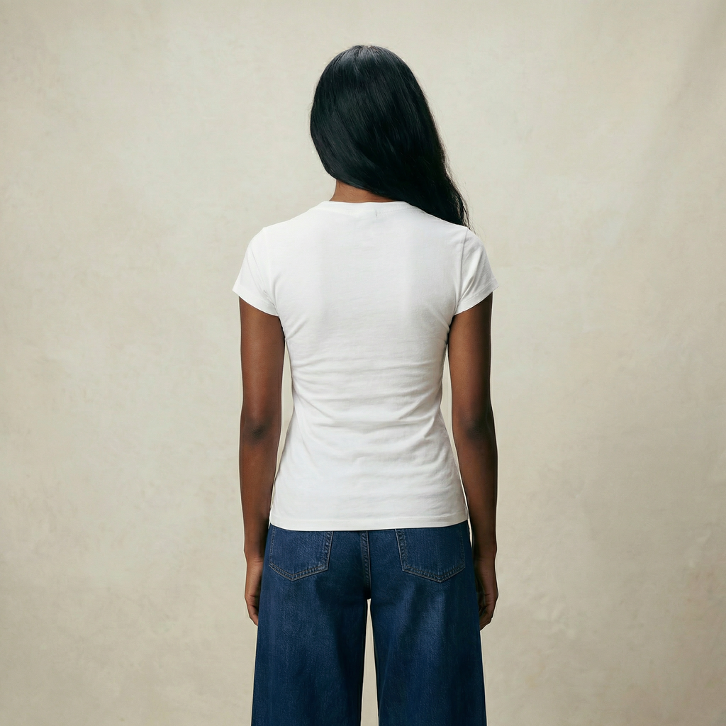 Tags:(Small) Custom t-shirt tee model Melissa in White