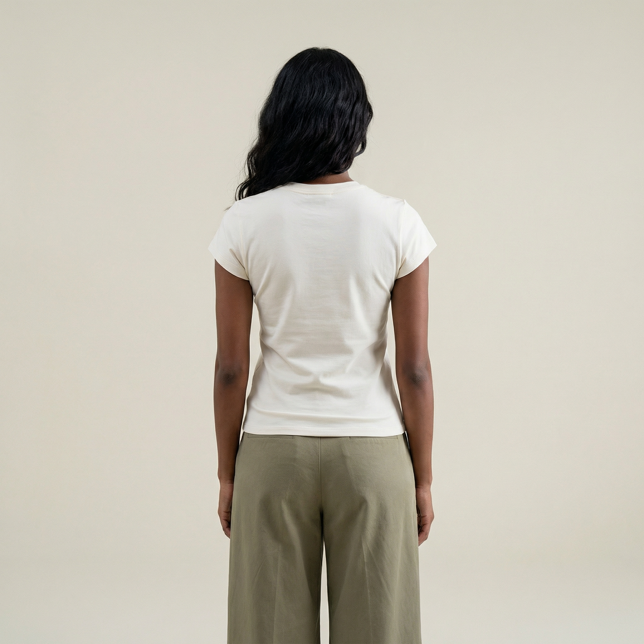 Tags:(Small) Custom t-shirt tee model Melissa in Bone