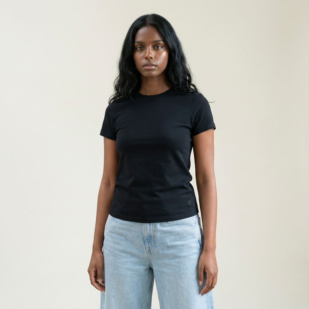 Tags:(Small) Custom t-shirt tee model Melissa in Black