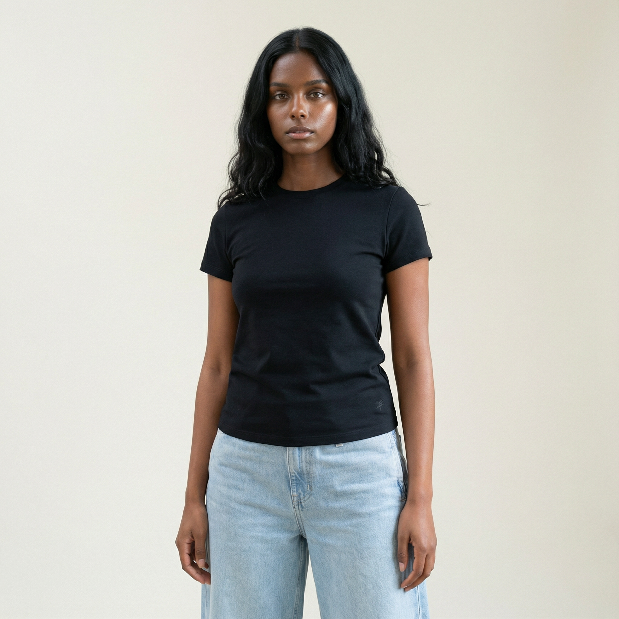 Tags:(Small) Custom t-shirt tee model Melissa in Black