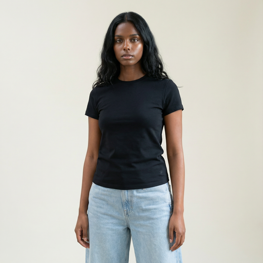 Tags:(Small) Custom t-shirt tee model Melissa in Black