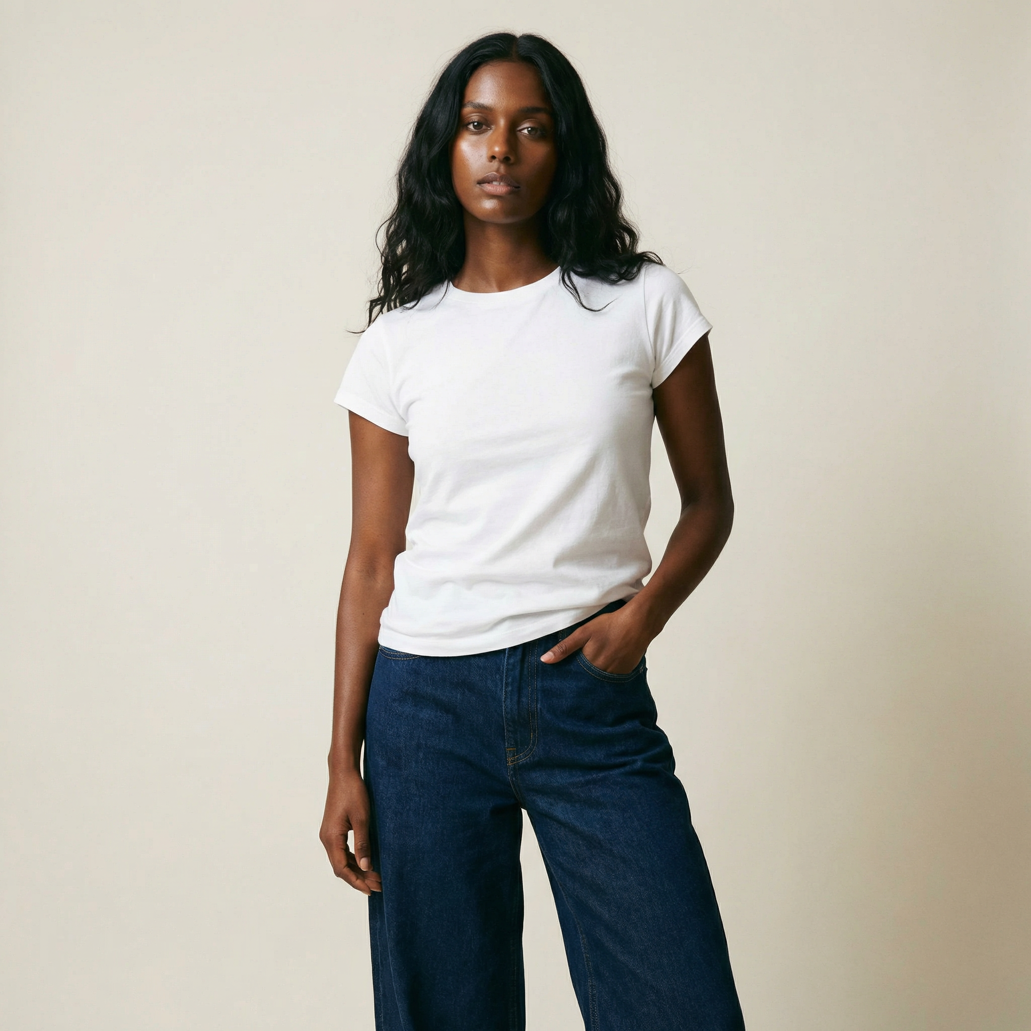 Tags:(Small) Custom t-shirt tee model Melissa in White