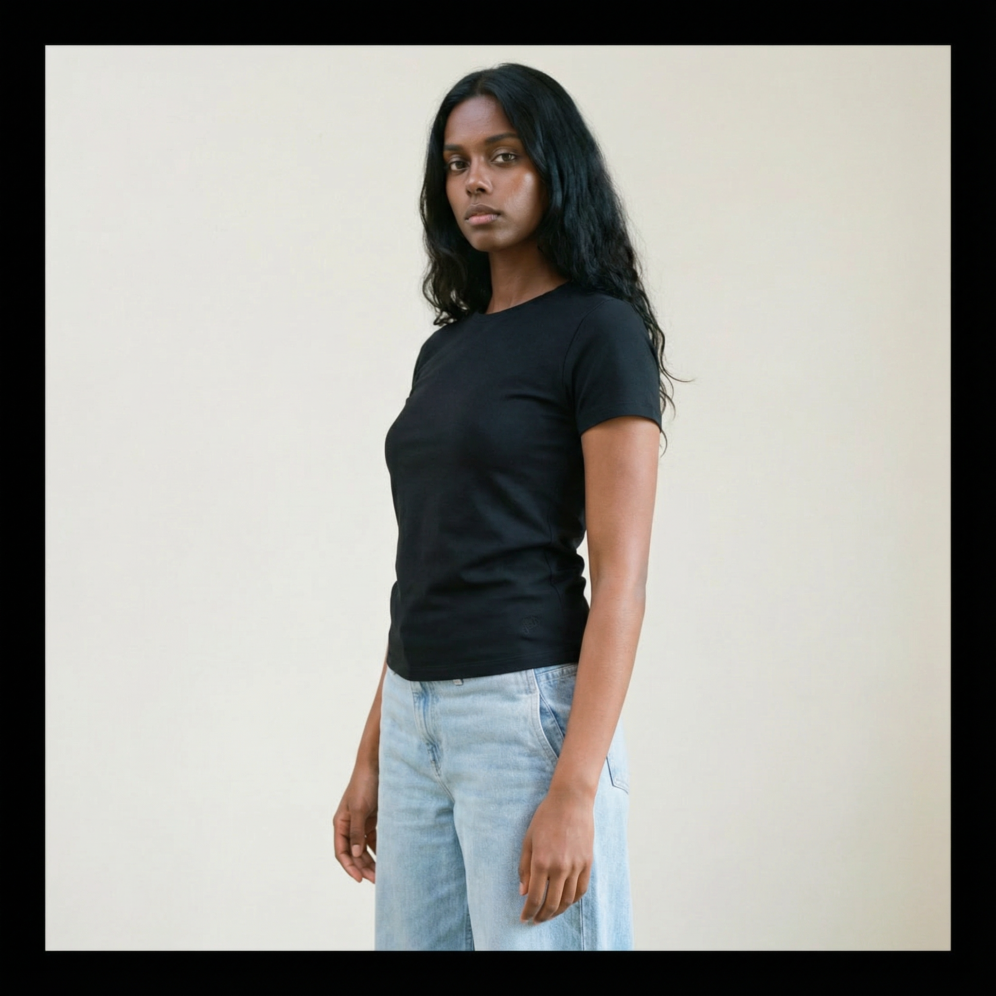 Tags:(Small) Custom t-shirt tee model Melissa in Black