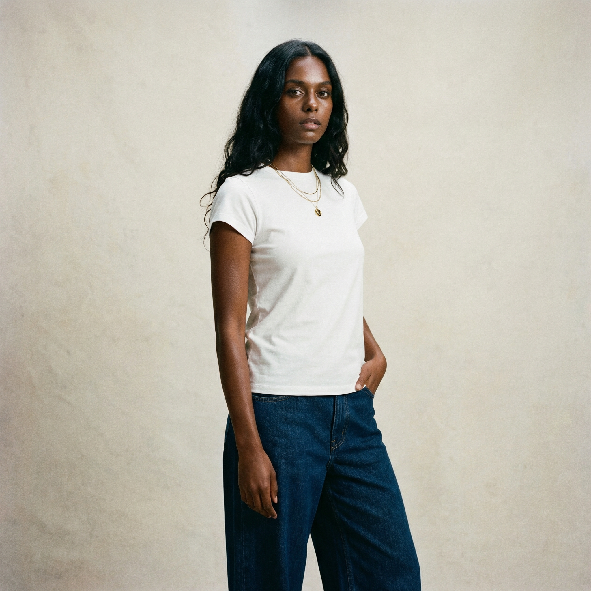 Tags:(Small) Custom t-shirt tee model Melissa in White