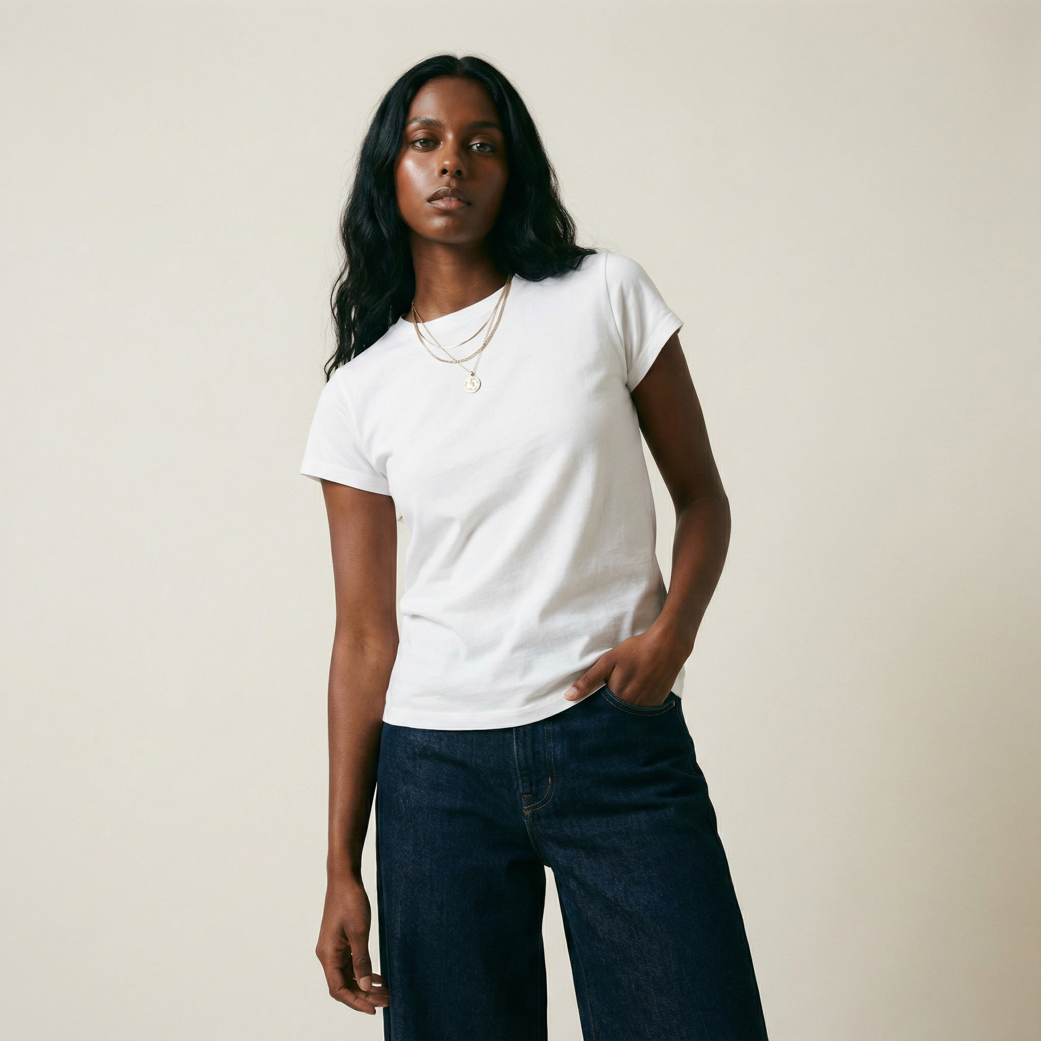 Tags:(Small) Custom t-shirt tee model Melissa in White