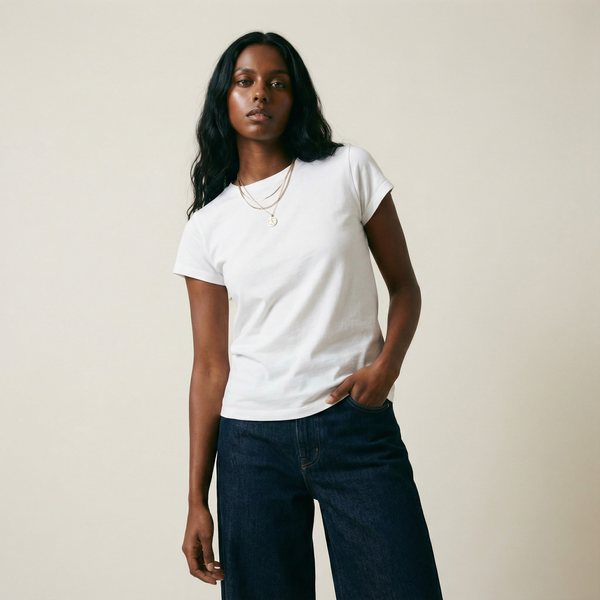 Tags:(Small) Custom t-shirt tee model Melissa in White