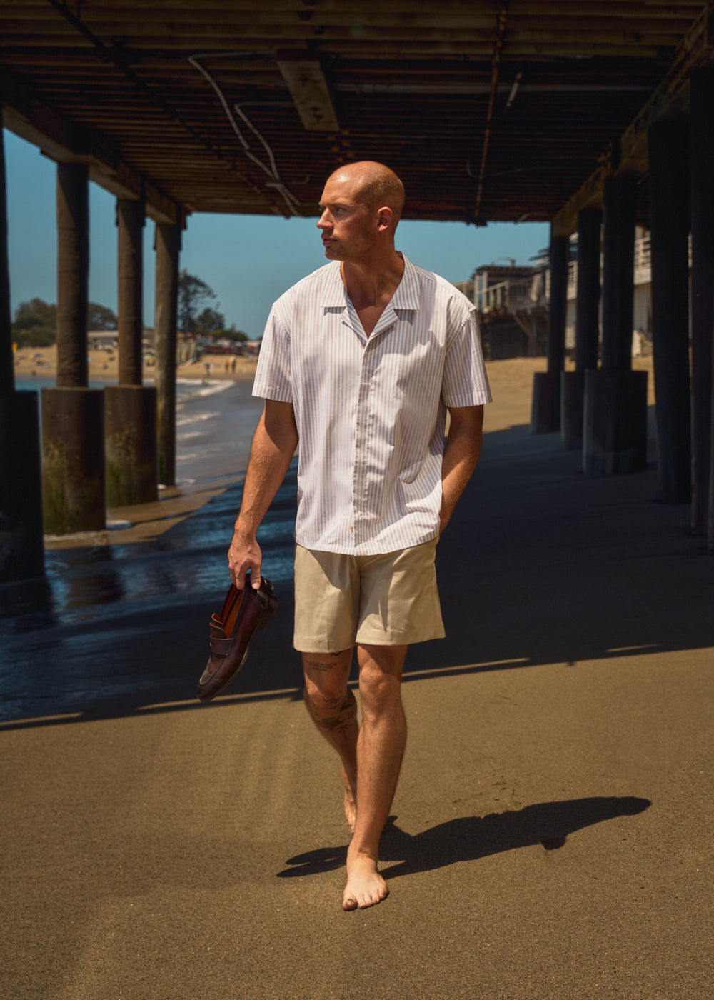 Fall 2026 lookbook, full look in warm dusty olive