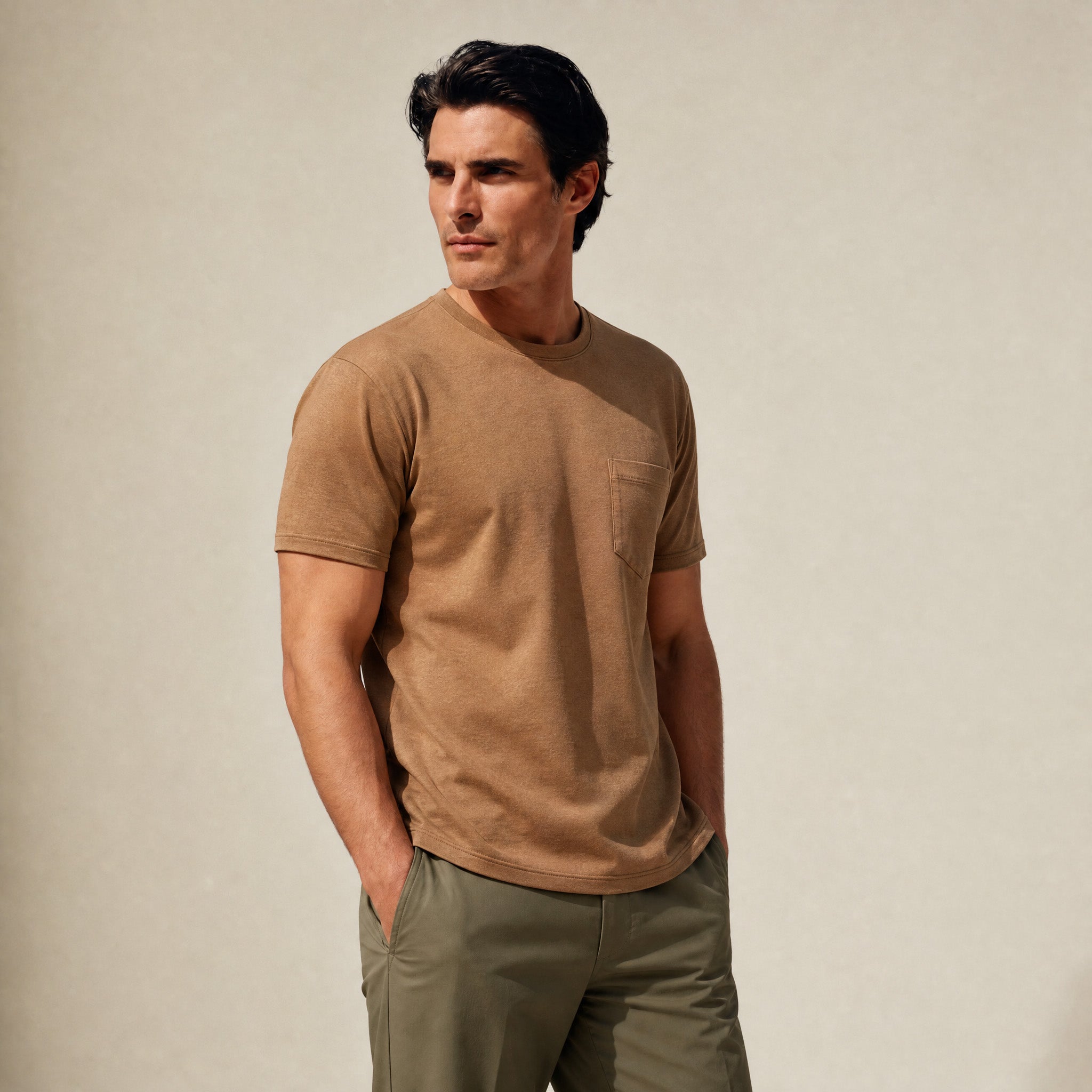 Merino Wool Crew Pocket T-Shirt in Mesa