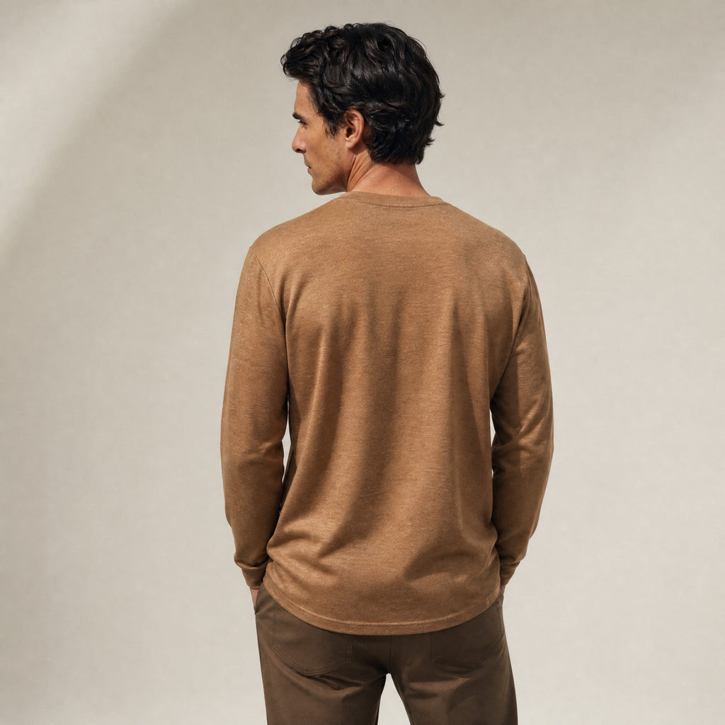 Merino Wool Long Sleeve T-Shirt model Matteo in Mesa