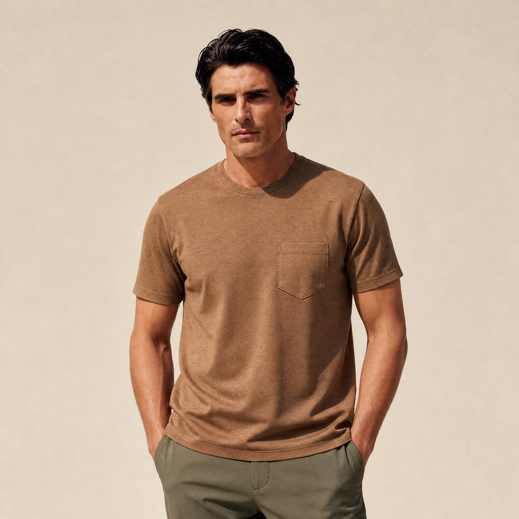 Merino Wool Crew Pocket T-Shirt in Mesa