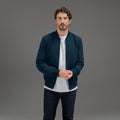 men's custom bomber jacket model John in Nautical Blue