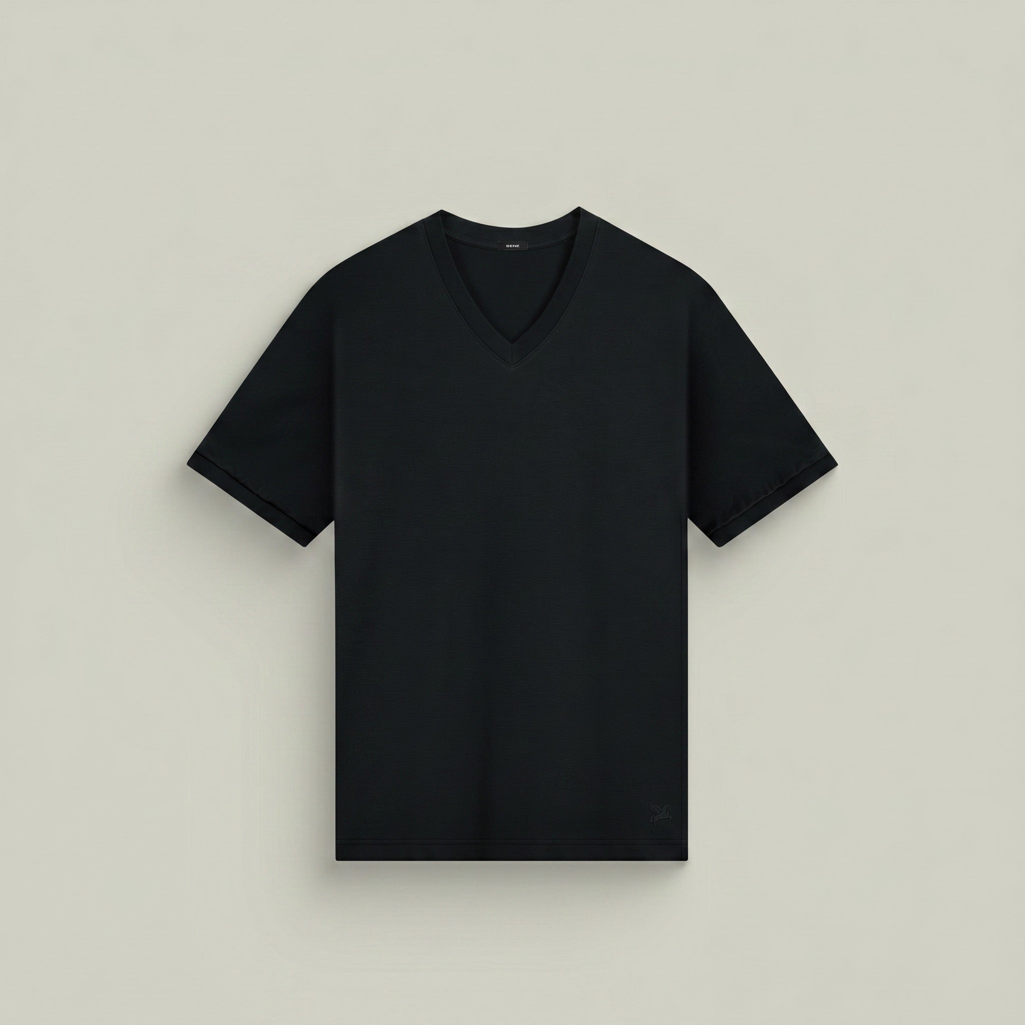 Pima Reserve V-Neck T-Shirt model Matteo in Black