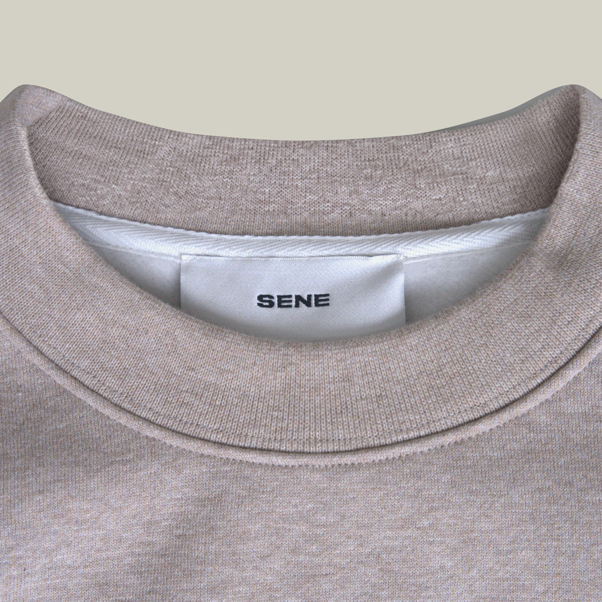 Evening Crewneck Sweater model Guillermo in Heather Stone
