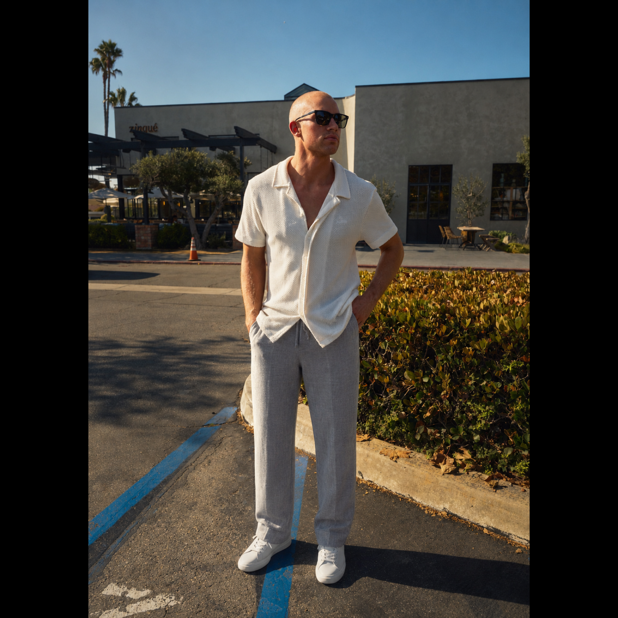 drawstring wool line silk trousers model Matteo in Shoreline