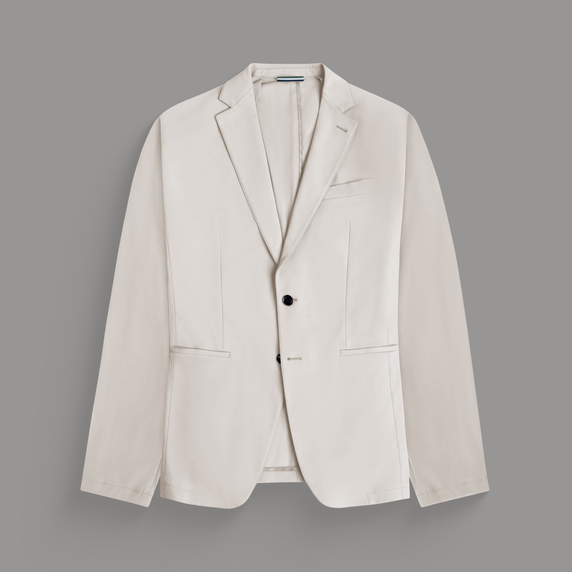 Bespoke custom athleisure technical men's suit los angeles model Tyler in Cream