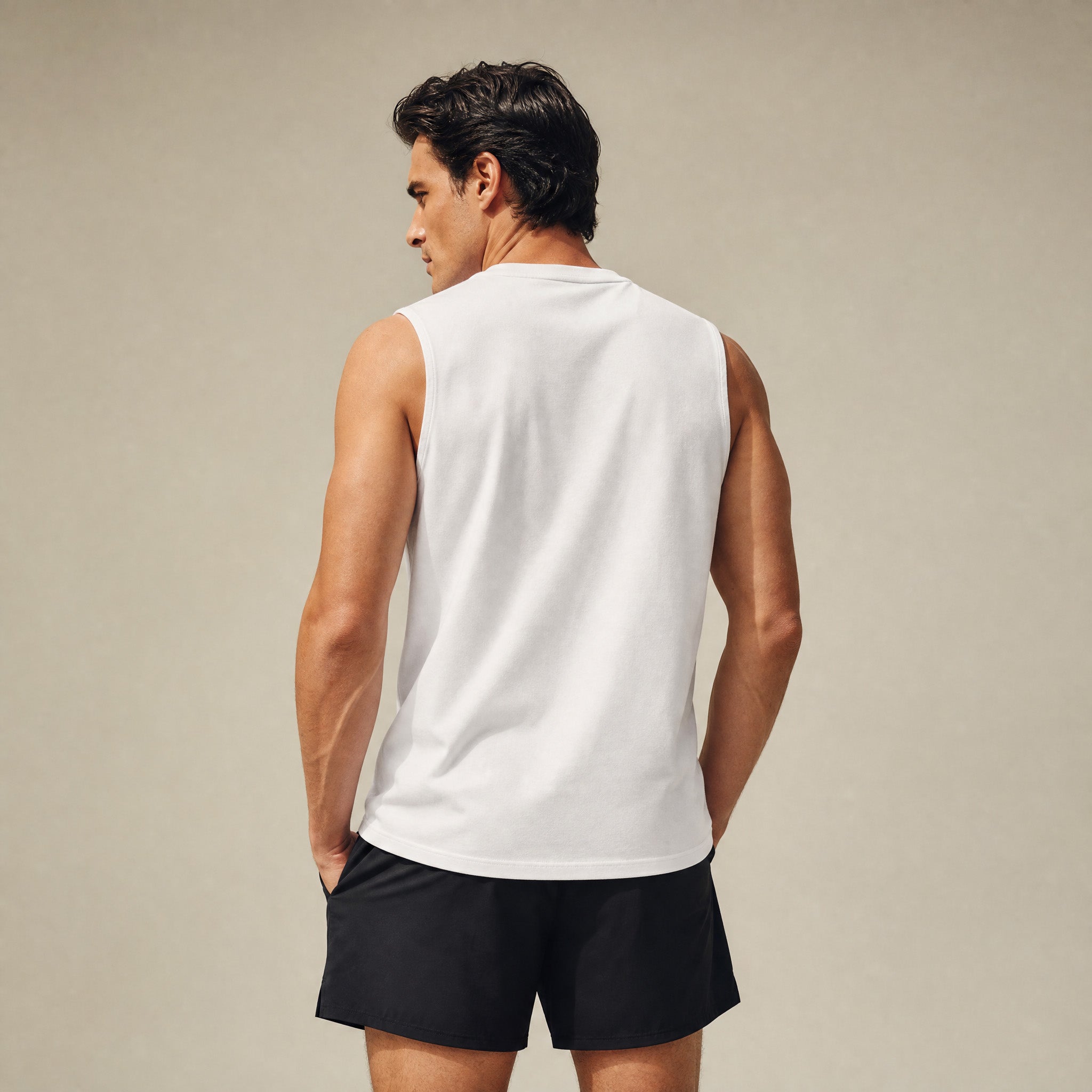 CoolTech Tank Top model Matteo in White