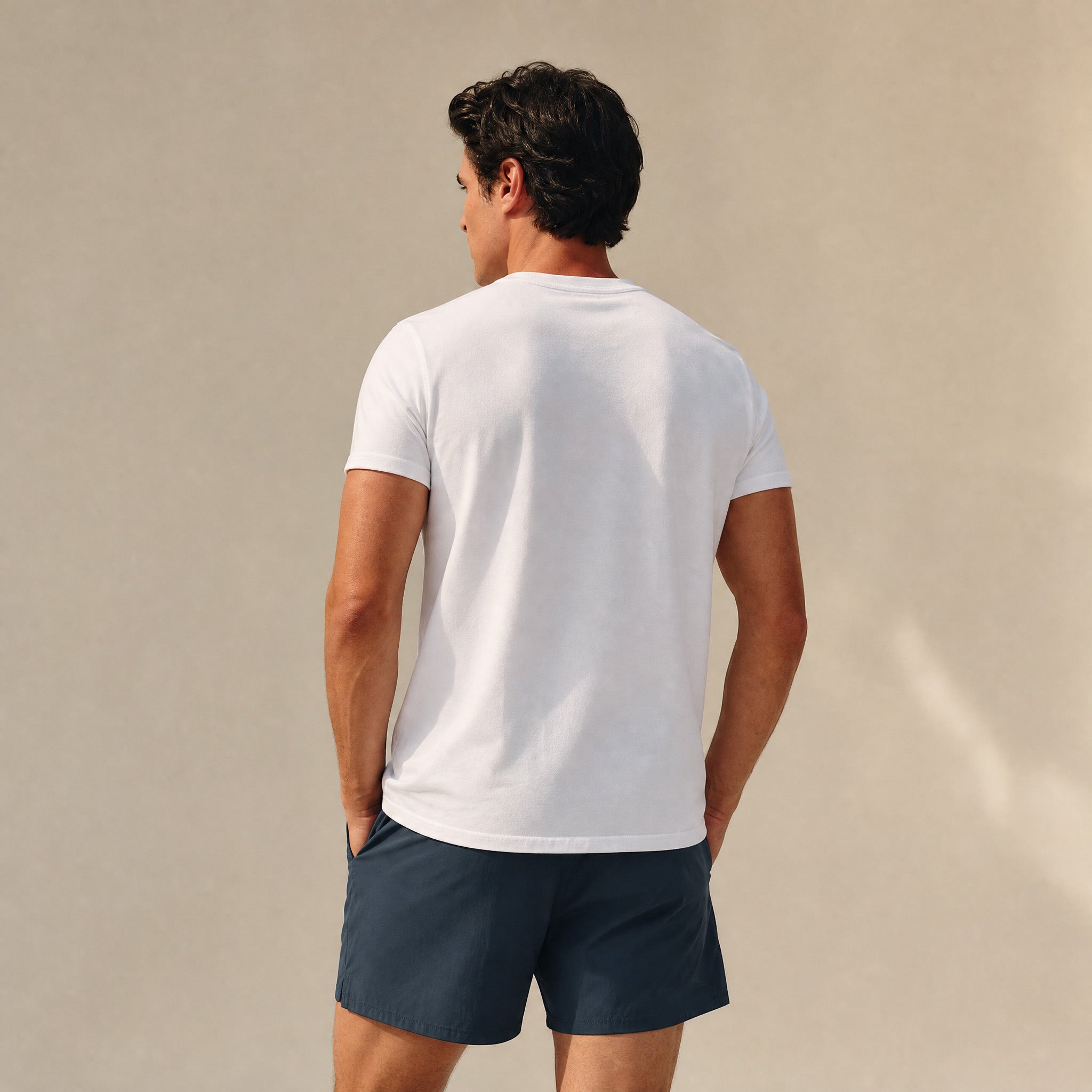 CoolTech Crew T-Shirt model Matteo in White