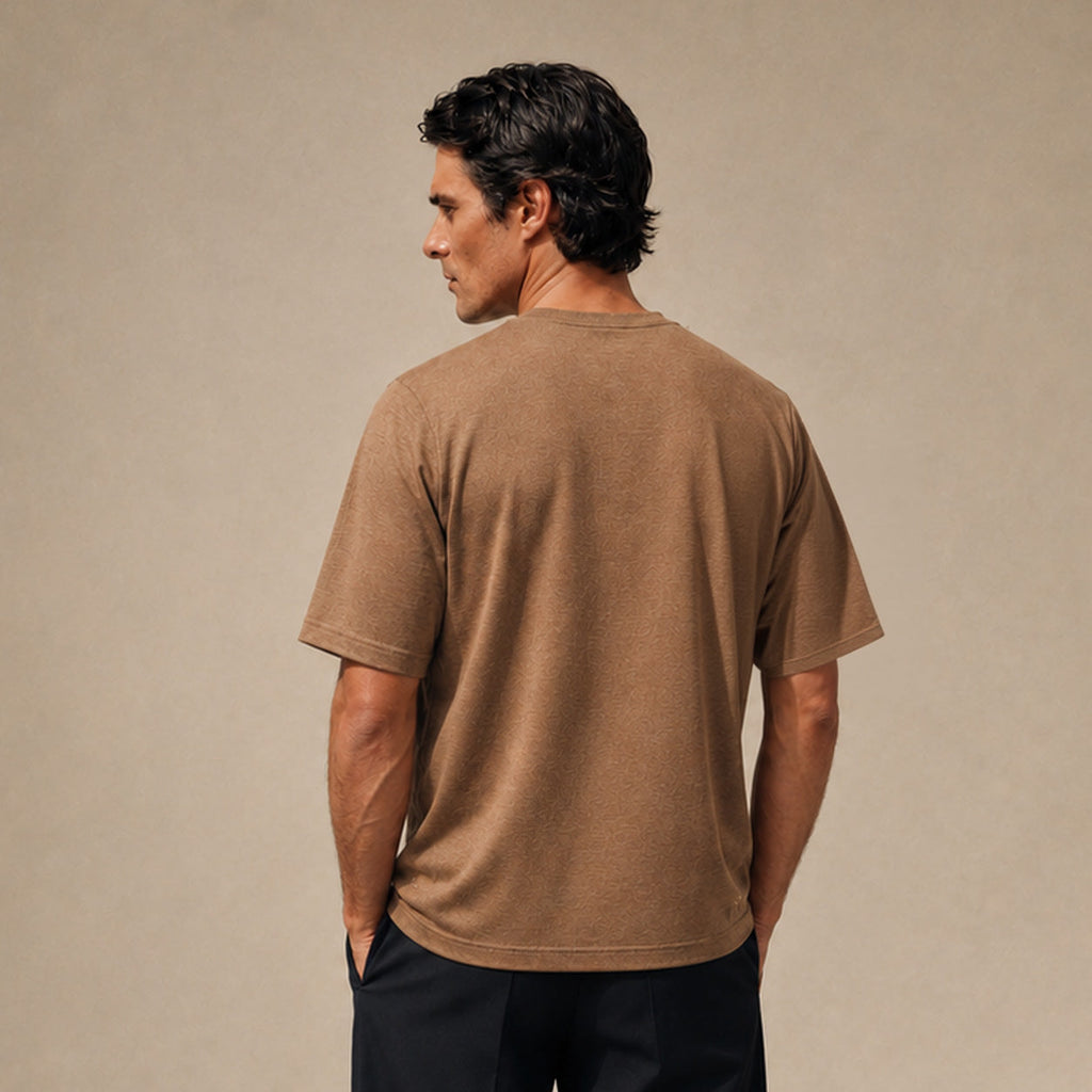 Merino Wool Oversized T-Shirt model Matteo in Mesa