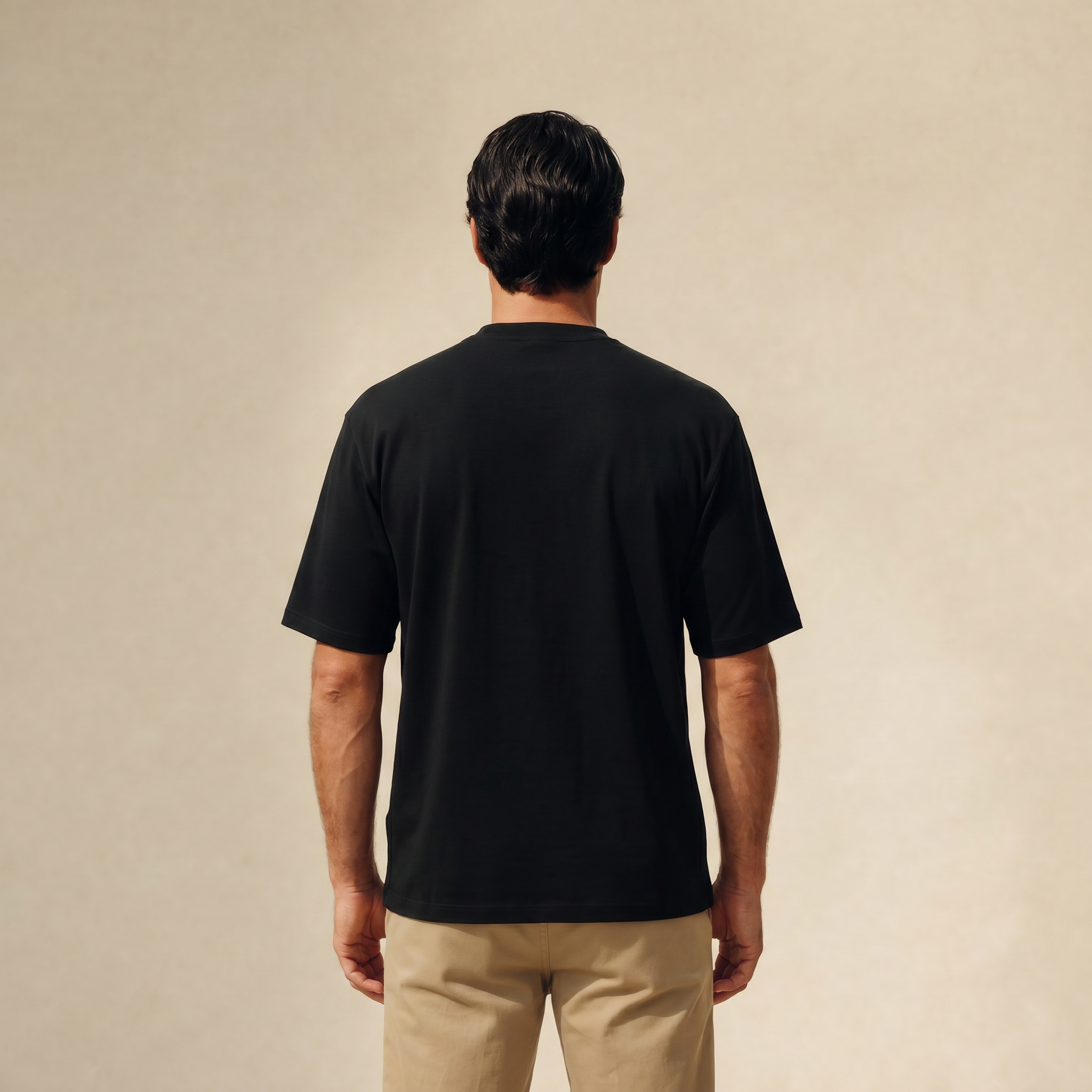 Cloud Oversized T-Shirt model Matteo in Black