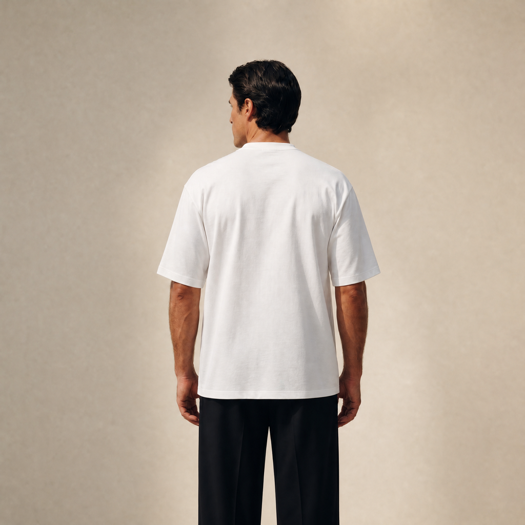 Cloud Oversized T-Shirt model Matteo in White