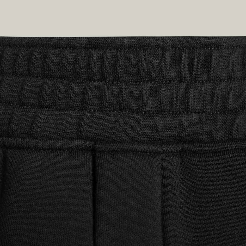 Terry Fleece Shorts model Matteo in Black