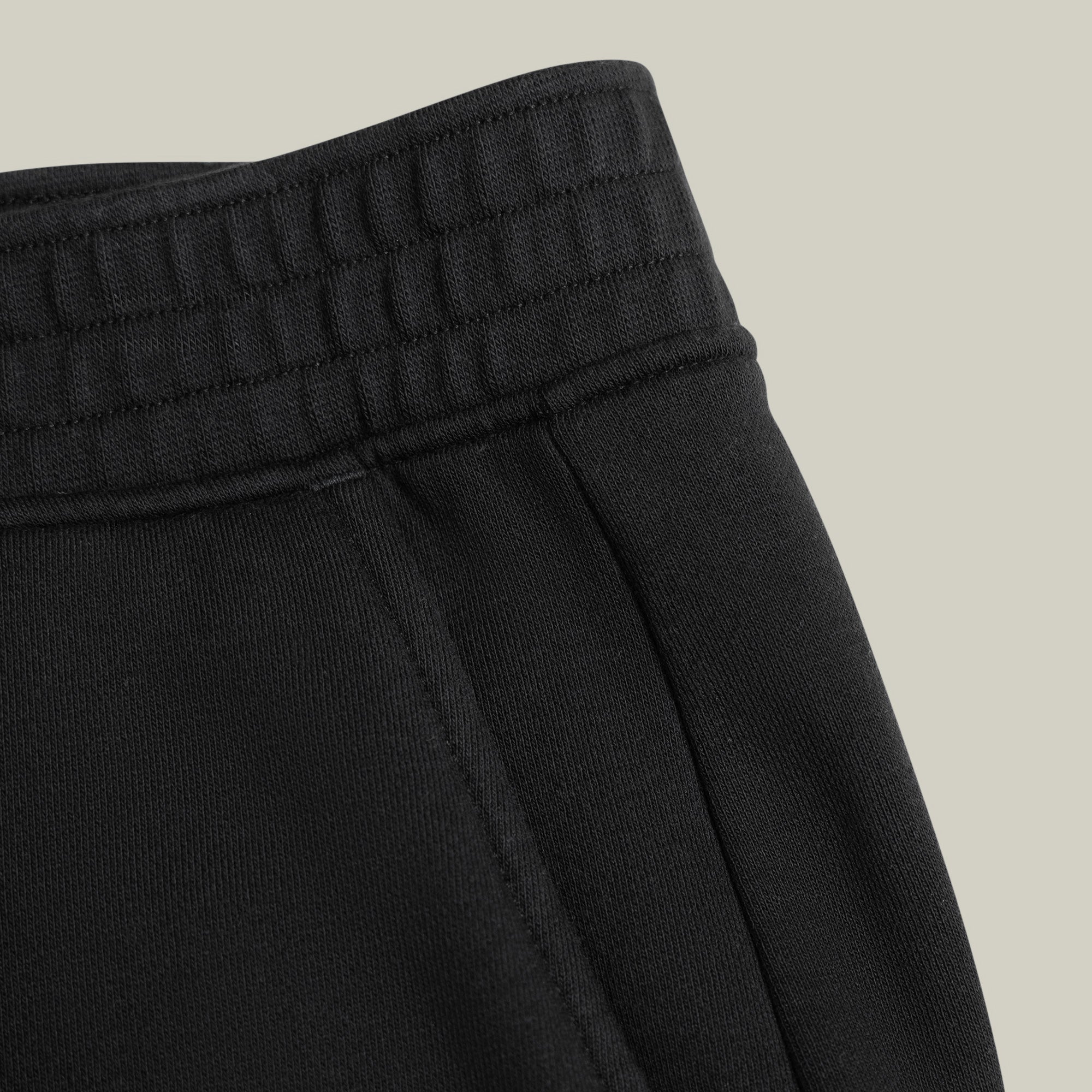 Terry Fleece Shorts model Matteo in Black