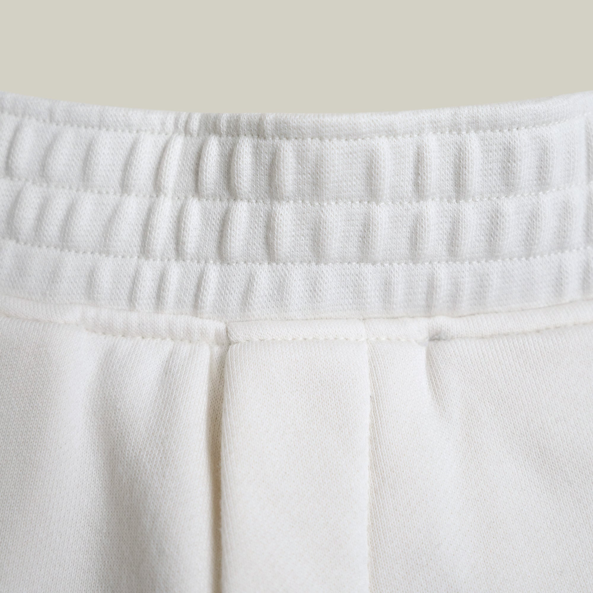 Terry Fleece Shorts model Matteo in Bone