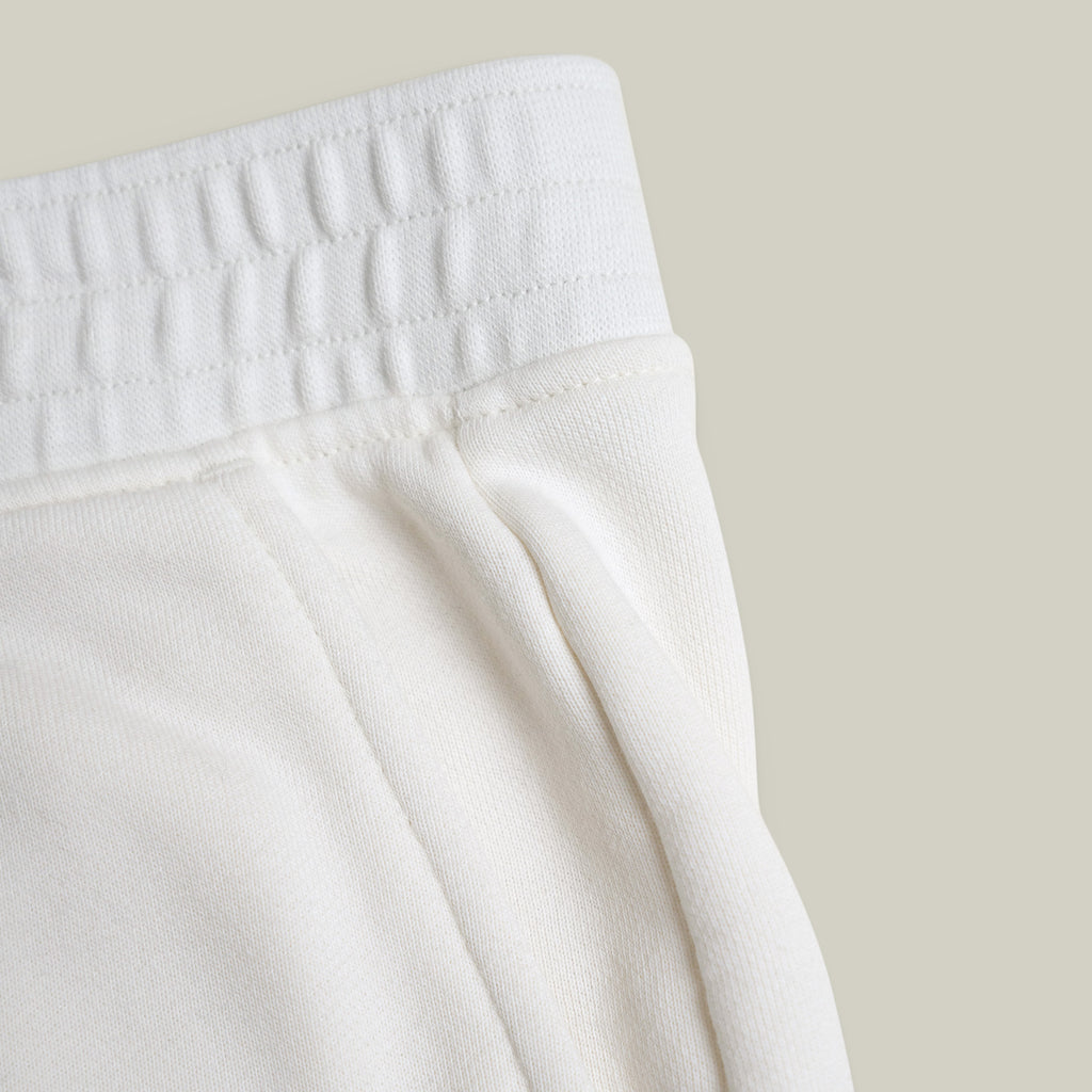 Terry Fleece Shorts model Matteo in Bone