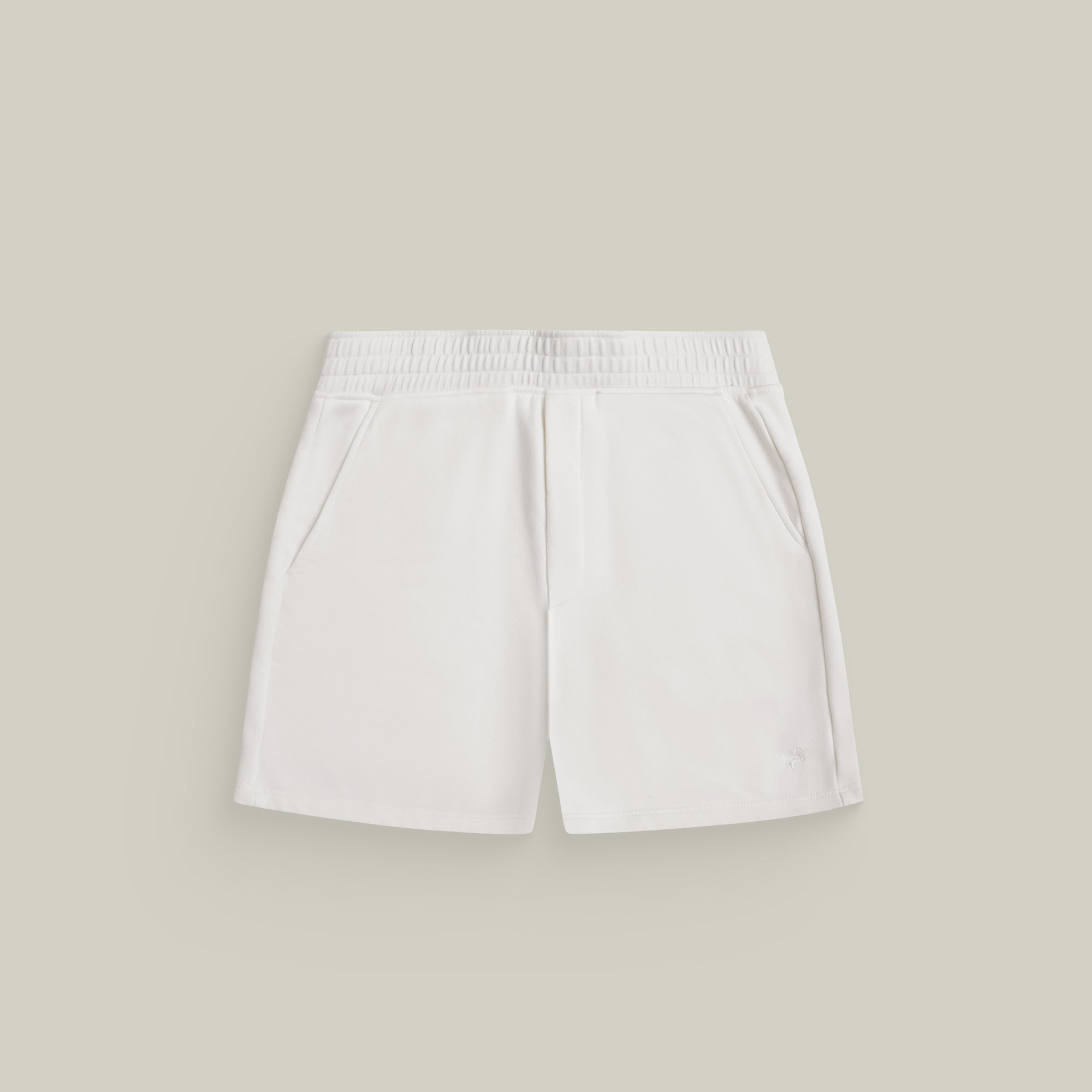 Terry Fleece Shorts model Matteo in Bone