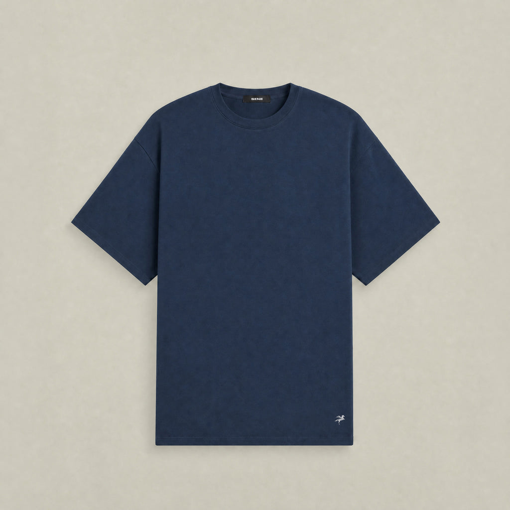 Cloud Oversized T-Shirt model Matteo in Deep Sea