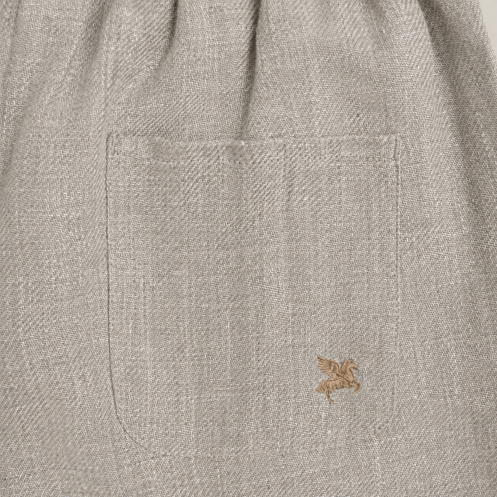 drawstring wool line silk trousers model Matteo in Shoreline